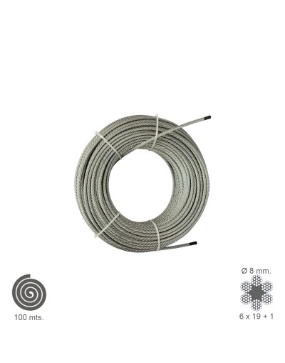 Cable Galvanizado   8 mm. (Rollo 100 Metros) No Elevacion