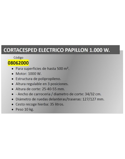 Cortacesped Electrico Papillon 1000 W.