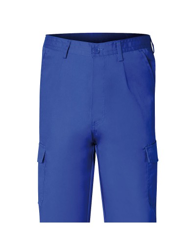 Pantalon De Trabajo Largo, Color Azul, Multibolsillos, Resistente, Talla 56