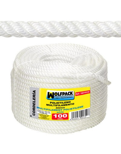 Cuerda Polipropileno Multifilamento (Rollo 100 m.)  10 mm.