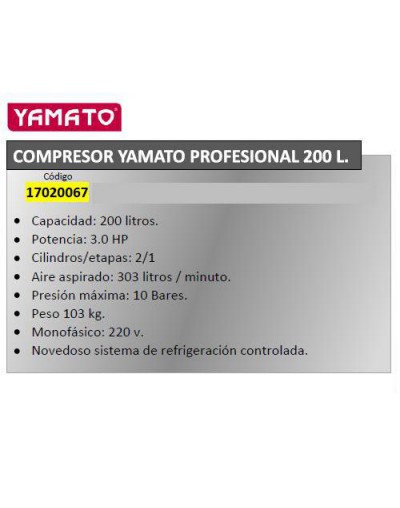Compresor Profesional 200 Litros Hp3,0