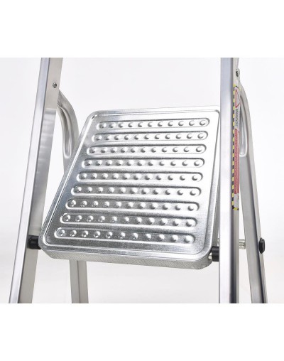 Oryx Escalera Aluminio 4 Peldaños Plegable, Uso doméstico, Antideslizante, Ligera y Resistente