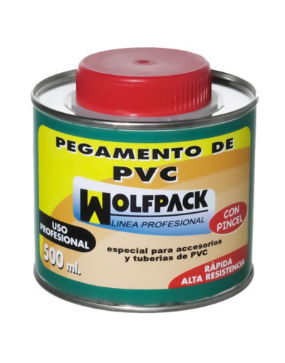 Pegamento Pvc  Wolfpack  Con Pincel 500 ml.