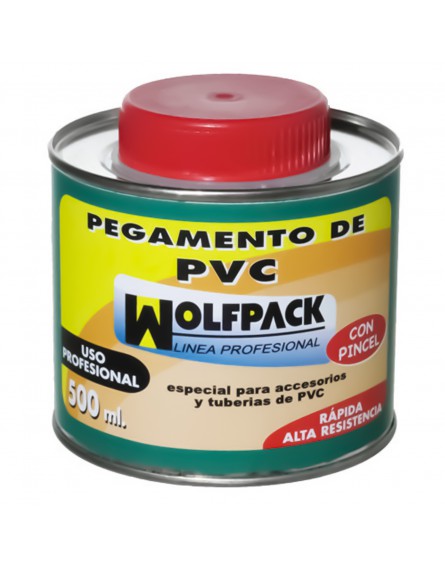 Pegamento Pvc  Wolfpack  Con Pincel 500 ml.