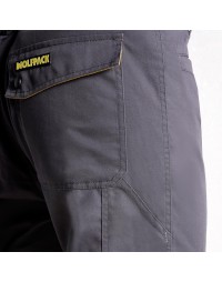 Pantalones Largos DeTrabajo, Multibolsillos, Resistentes, Rodilla Reforzada, Gris/Amarillo Talla 46/48 L