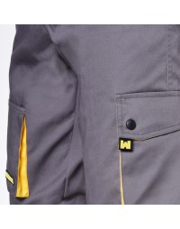 Pantalones Cortos DeTrabajo, Multibolsillos, Resistentes, Gris/Amarillo Talla 46/48 L