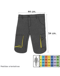 Pantalones Cortos DeTrabajo, Multibolsillos, Resistentes, Gris/Amarillo Talla 46/48 L