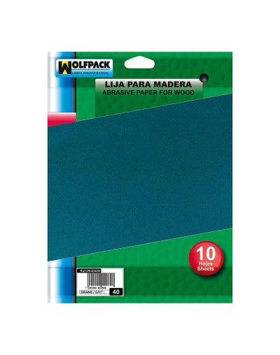 Lija Madera Grano 80 (Pack 10 pliegos)