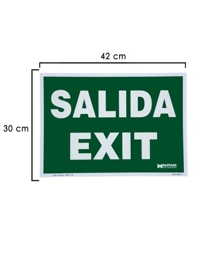 Cartel / Señal Fluorescente Salida Exit 30x42 cm.
