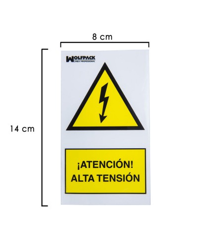 Cartel Adhesivo Alta Tension 140x80 cm.