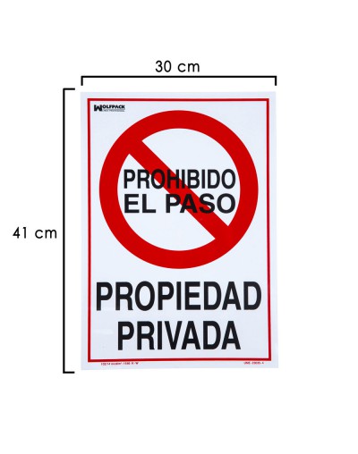 Cartel Propiedad Privada 41x30 cm.