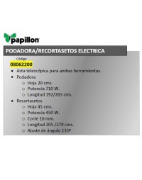 Podadora / Cortasetos Electrica Extensible Papillon