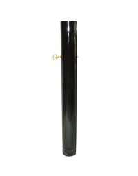 Wolfpack Tubo de Estufa Acero Vitrificado Negro Ø 100 mm. Con llave Estufas de Leña, Chimenea, Alta resistencia, Color Negro