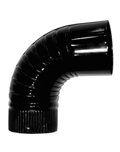 Codo Estufa Color Negro Vitrificado de 100 mm. 90°.