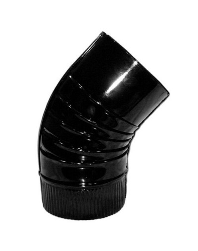 Codo Estufa Color Negro Vitrificado de  110 mm. 45°.