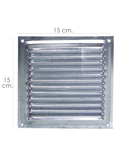 Rejilla Ventilación Atornillar  15x15 cm. Aluminio