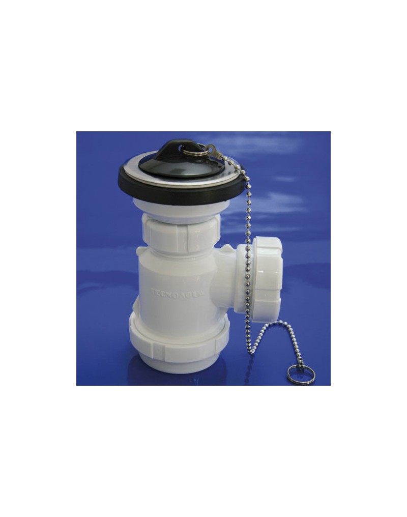 Sifon Botella Extensible T-3-M  1 1/2  Mini con Valvula y tapón