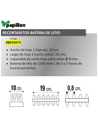 Recortasetos Papillon Bateria Litio 100 mm.