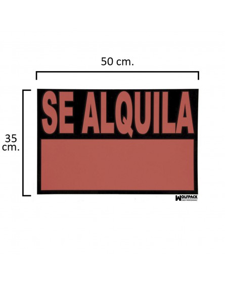 Cartel Se Alquila  50x35 cm.