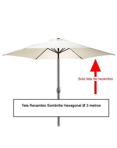 Tela Recambio Sombrilla Hexagonal Ø 3 metros (08091050)