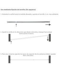Barra Visillo Extensible 52.5/90 cm. Con Muelle Presion Ajustable  (1 Pieza)
