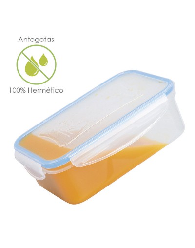 Recipiente Hermetico Plastico Rectangular 500 ml. 15.5x10.5x5.5 (Alt.) cm.