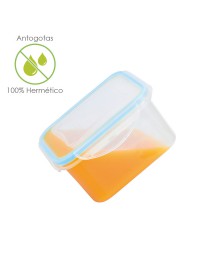 Recipiente Hermetico Plastico Cuadrado 170 ml.  8.5x8.5x5 (Alt.) cm.
