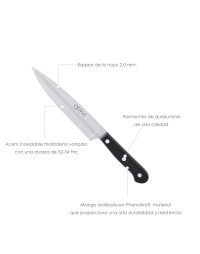 Cuchillo Grenoble Cocina Hoja Acero Inoxidable 13 cm. Negro