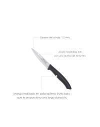 Cuchillo Nuuk Mondador Hoja Acero Inoxidable 9 cm. Negro (Blister 3 Piezas)