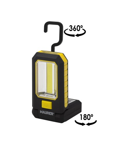 Linterna LED Profesional Multifunción Compacta Plegable A Pilas (3 AAA) 210 Lumenes 2 Modos de Iluminación Con Iman y Gancho