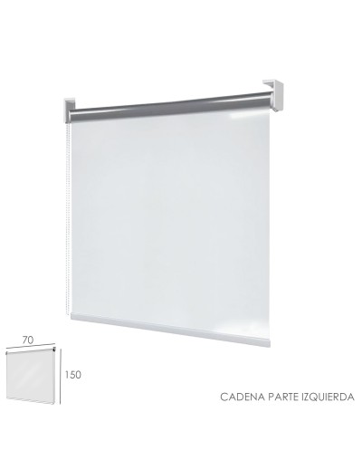 Mampara Cortina Enrollable PVC Transparente, Medidas 70 x 150 cm. Cadena Lado Izquierdo