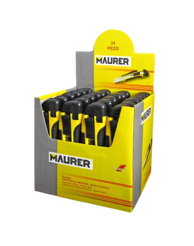 Cutter Maurer 18 mm. Con  2 Hojas (Expositor 24 piezas)