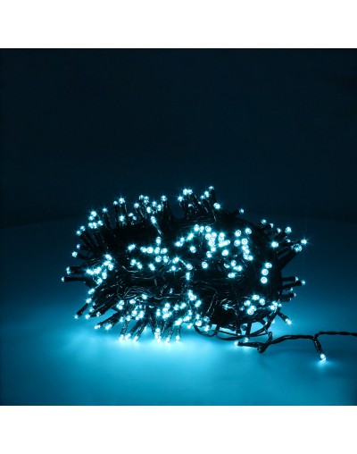 Guirnalda Luces Navidad 300 Leds Color Azul Hielo. Luz Navidad Interiores y Exteriores Ip44