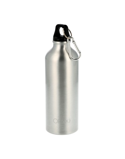 Botella de Agua Aluminio Con mosqueton, Cierre hermetico 500 ml.