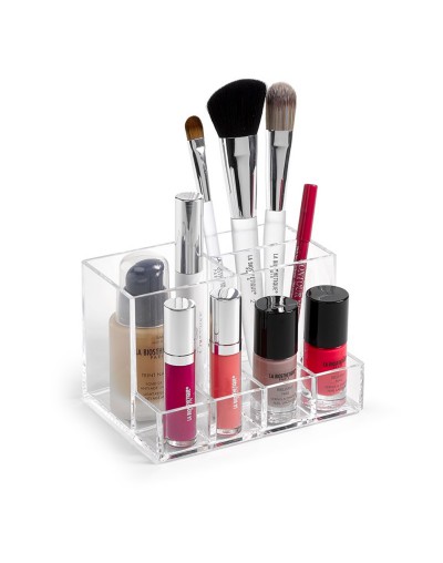 Organizador Maquillaje / Cosmetica Transparente 10,2x14x9 cm.