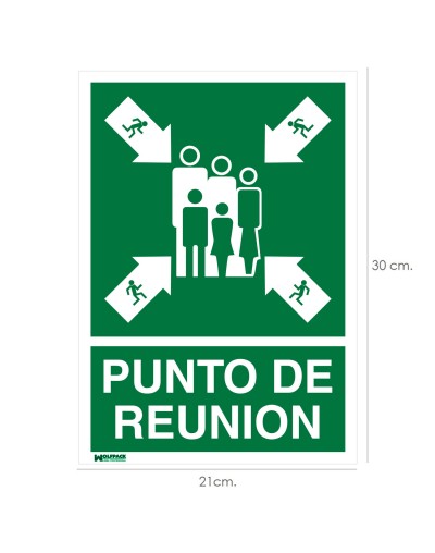 Cartel Informativo Punto De Reunion 30x21 cm.