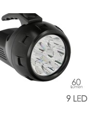 Linterna LED De Mano Con Asa A Pilas (4 AA) 60 Lumenes 9 Leds (9 Watt.)