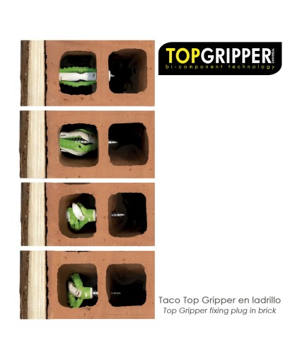 Blister Tacos Topgripper Bimaterial Con Tornillos Ø 6 mm. 30 Piezas
