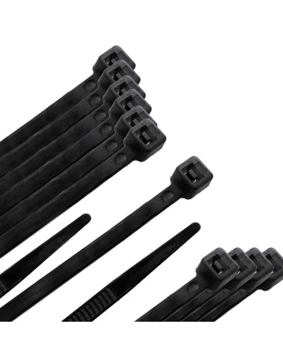 Brida Nylon 100%. Color Negro 2,5 x 135 mm. Bolsa 100 unidades. Abrazadera Plastico, Organizador Cables, Alta Resistencia