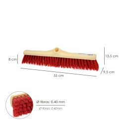 Cepillo Barrendero Industrial Fibra Suave PVC. Soporte Polipropileno 50 cm. (Sin Mango)